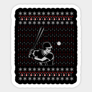 Baseball Ugly Christmas Sweater Gift Sticker